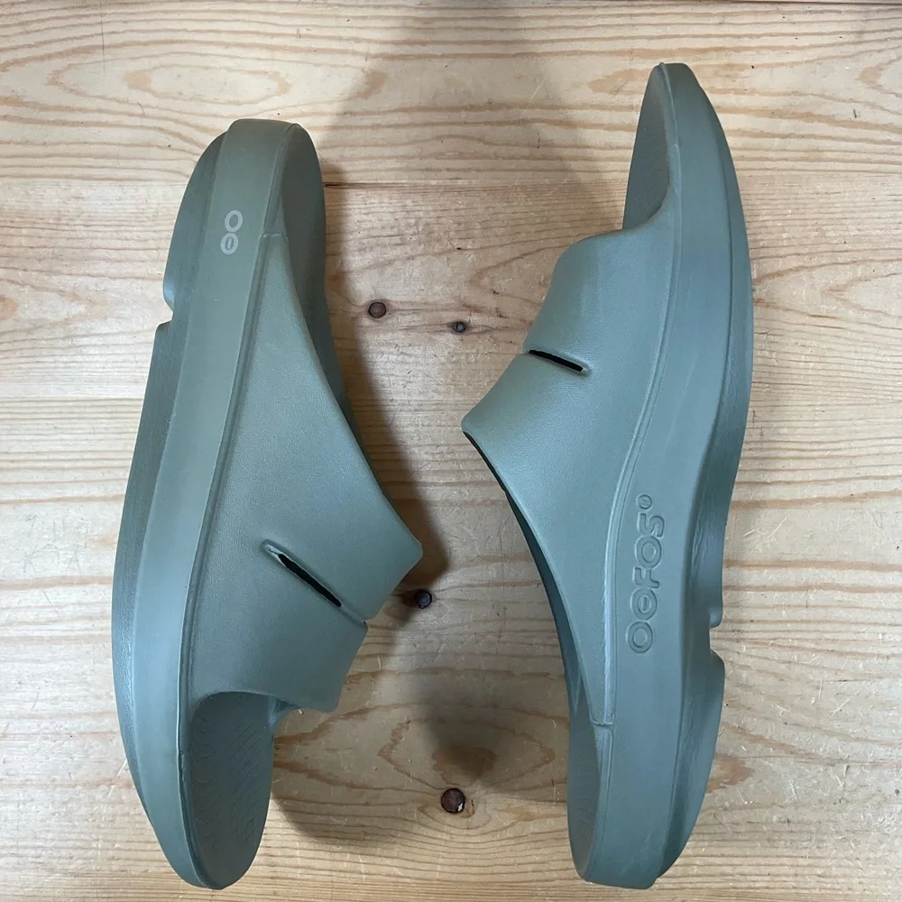 OOFOS OOahh Recovery Slide Sandal Men’s 10 Women’s 12 Foliage Green - Picture 6 of 9